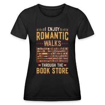 Promenades romantiques dans la librairie - T-shirt sport Femme - noir - Devant - AI Model Female 172 light (172cm)