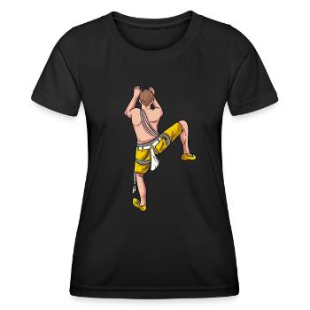 Bergsteiger Klettern Kletterwand - Frauen Funktions-T-Shirt - Schwarz - Vorne - AI Model Female 172 light (172cm)