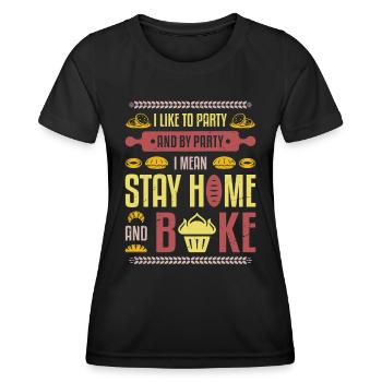 Zu Hause Bleiben Und Backen, Hobby-bäcker - Frauen Funktions-T-Shirt - Schwarz - Vorne - AI Model Female 172 light (172cm)