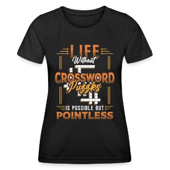 Amateurs de mots croisés Mots croisés - T-shirt sport Femme - noir - Devant - AI Model Female 172 light (172cm)