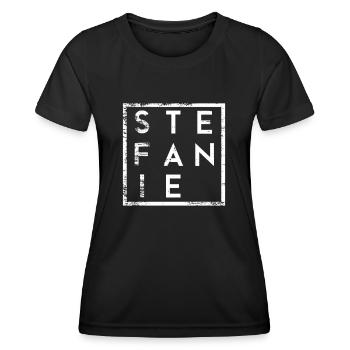 Stefanie Minimalisme - T-shirt sport Femme - noir - Devant - AI Model Female 172 light (172cm)