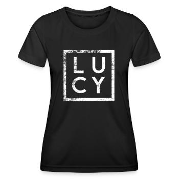 Lucy Minimalisme - T-shirt sport Femme - noir - Devant - AI Model Female 172 light (172cm)