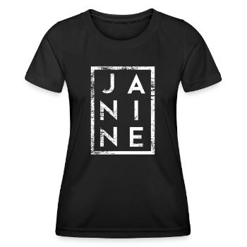 Janine Minimalism - Women's Functional T-Shirt - black - Front - AI Model Female 172 light (172cm)