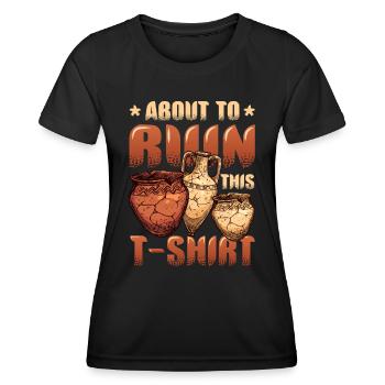 Argile de poterie en ruine - T-shirt sport Femme - noir - Devant - AI Model Female 172 light (172cm)
