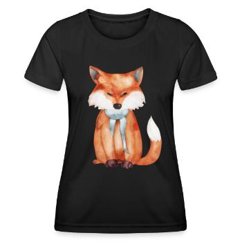 Niedlicher Fuchs - Frauen Funktions-T-Shirt - Schwarz - Vorne - AI Model Female 172 light (172cm)