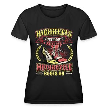 Sexy Motorcycle Women, Bikerin - Women's Functional T-Shirt - black - Front - AI Model Female 172 light (172cm)