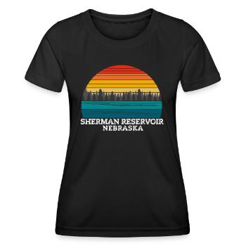Réservoir Sherman, Nebraska - T-shirt sport Femme - noir - Devant - AI Model Female 172 light (172cm)