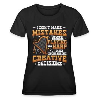 Joueur de harpe, joueur de harpe, harpe - T-shirt sport Femme - noir - Devant - AI Model Female 172 light (172cm)
