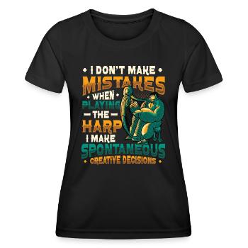 Joueur de harpe, joueur de harpe, harpe - T-shirt sport Femme - noir - Devant - AI Model Female 172 light (172cm)