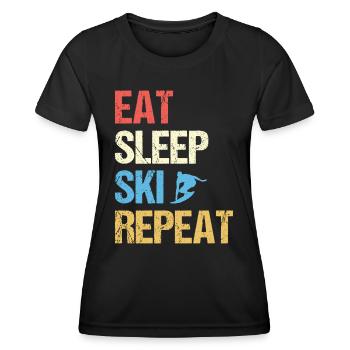 Manger dormir Ski Répéter - T-shirt sport Femme - noir - Devant - AI Model Female 172 light (172cm)