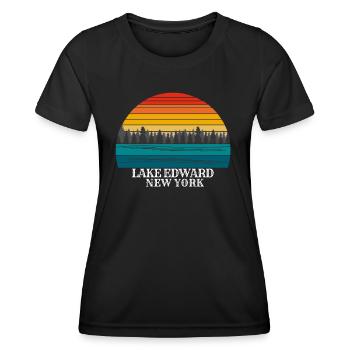 Lake Edward New York - Women's Functional T-Shirt - black - Front - AI Model Female 172 light (172cm)