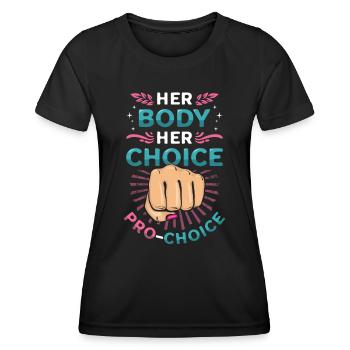 Son corps, son choix, les droits des femmes Pro Choice - T-shirt sport Femme - noir - Devant - AI Model Female 172 light (172cm)