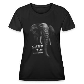 Rettet Die Elefanten - Frauen Funktions-T-Shirt - Schwarz - Vorne - AI Model Female 172 light (172cm)