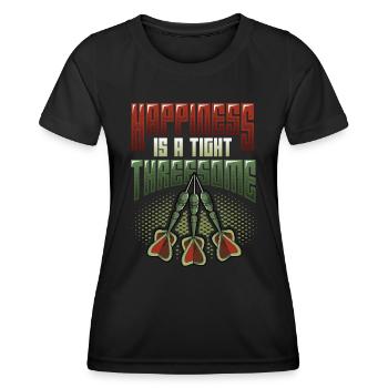 Glück Ist Ein Enges Dreiergespann, Dartpfeil - Frauen Funktions-T-Shirt - Schwarz - Vorne - AI Model Female 172 light (172cm)