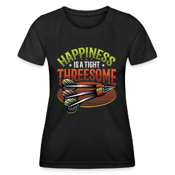 Glück Ist Ein Enges Dreiergespann, Dartpfeil - Frauen Funktions-T-Shirt - Schwarz - Vorne - AI Model Female 172 light (172cm)