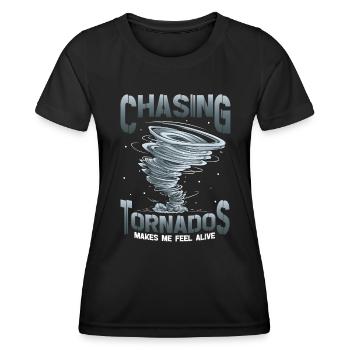 The hunt for tornadoes makes me feel alive - Women's Functional T-Shirt - black - Front - AI Model Female 172 light (172cm)