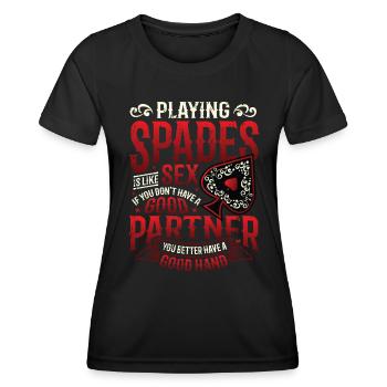 Play Cards of Spades - Women's Functional T-Shirt - black - Front - AI Model Female 172 light (172cm)