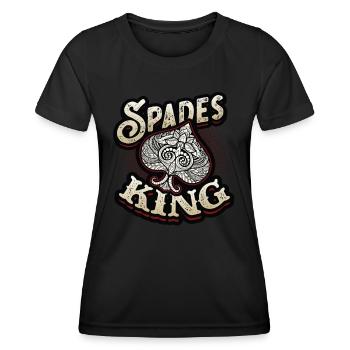 King of Spades, Cards of Spades - Women's Functional T-Shirt - black - Front - AI Model Female 172 light (172cm)