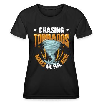 The hunt for tornadoes makes me feel alive - Women's Functional T-Shirt - black - Front - AI Model Female 172 light (172cm)
