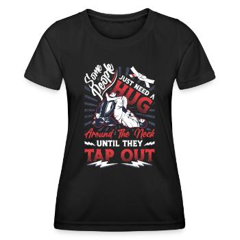 Câlin autour du cou, Jiu Jitsu - T-shirt sport Femme - noir - Devant - AI Model Female 172 light (172cm)