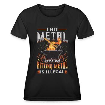 Hit Metal, Forgeron - T-shirt sport Femme - noir - Devant - AI Model Female 172 light (172cm)