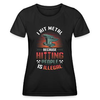 Hit Metal, Forgeron - T-shirt sport Femme - noir - Devant - AI Model Female 172 light (172cm)