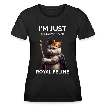 Je ne suis que le chat royal serviteur - T-shirt sport Femme - noir - Devant - AI Model Female 172 light (172cm)