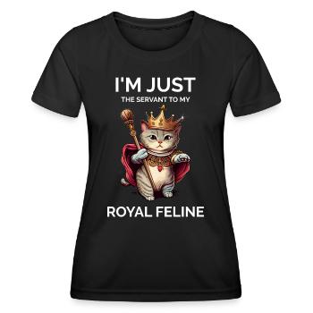 Je ne suis que le serviteur Royal Kawaii Chaton Chat - T-shirt sport Femme - noir - Devant - AI Model Female 172 light (172cm)