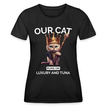 Cat Mom Dad Crown Cat Lover - Women's Functional T-Shirt - black - Front - AI Model Female 172 light (172cm)