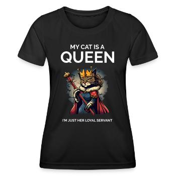 My Cat Is A Queen Cartoon Queen Cat - Women's Functional T-Shirt - black - Front - AI Model Female 172 light (172cm)