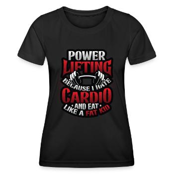 Funny Power Lifting Weightlifting - Women's Functional T-Shirt - black - Front - AI Model Female 172 light (172cm)