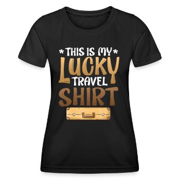 Peur de prendre l’avion, de voyager, de prendre l’avion, de prendre l’avion - T-shirt sport Femme - noir - Devant - AI Model Female 172 light (172cm)