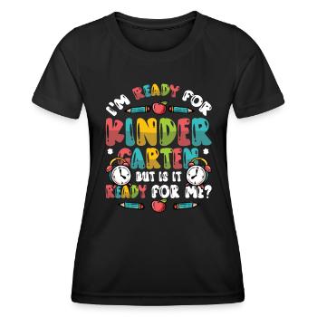 Ready for kindergarten - Women's Functional T-Shirt - black - Front - AI Model Female 172 light (172cm)