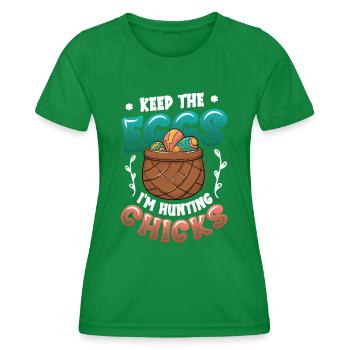 Gardez les œufs que je chasse poussins drôle adulte - T-shirt sport Femme - vert - Devant - AI Model Female 172 dark (172cm)