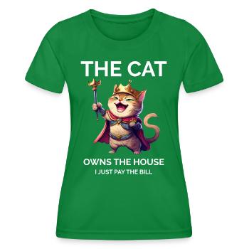Proud Cat Owner Cat Mom - Women's Functional T-Shirt - kelly green - Front - AI Model Female 172 dark (172cm)