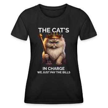 Katzendame - Lustig - Frauen Funktions-T-Shirt - Schwarz - Vorne - AI Model Female 172 light (172cm)