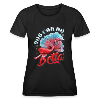 Détention de poisson betta - T-shirt sport Femme - noir - Devant - AI Model Female 172 light (172cm)