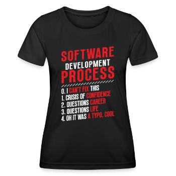 Software-Entwicklungsprozess, Programmierung - Frauen Funktions-T-Shirt - Schwarz - Vorne - AI Model Female 172 light (172cm)