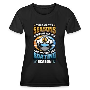 En attendant la saison de navigation, les bateliers - T-shirt sport Femme - noir - Devant - AI Model Female 172 light (172cm)