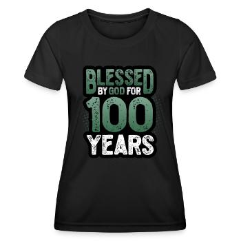 Religious by God for 100 years - Women's Functional T-Shirt - black - Front - AI Model Female 172 light (172cm)