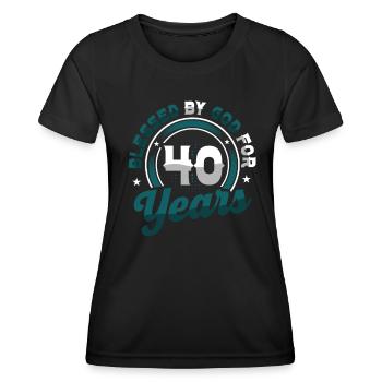 Religious by God for 40 years - Women's Functional T-Shirt - black - Front - AI Model Female 172 light (172cm)