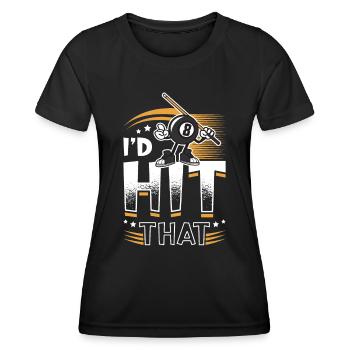 Id Hit That Pool Billiards - Women's Functional T-Shirt - black - Front - AI Model Female 172 light (172cm)
