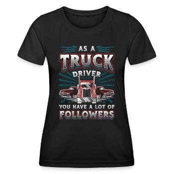 Lkw-Fahrer Haben Eine Menge Anhänger - Frauen Funktions-T-Shirt - Schwarz - Vorne - AI Model Female 172 light (172cm)