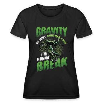 La gravité, une autre loi - T-shirt sport Femme - noir - Devant - AI Model Female 172 light (172cm)