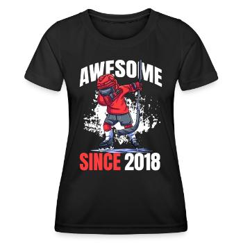Awesome seit 2018 - 5. Eishockey Geburtstag - Frauen Funktions-T-Shirt - Schwarz - Vorne - AI Model Female 172 light (172cm)
