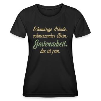 Lustiges Gärtner Gedicht Hobbygärtner Garten - Frauen Funktions-T-Shirt - Schwarz - Vorne - AI Model Female 172 light (172cm)