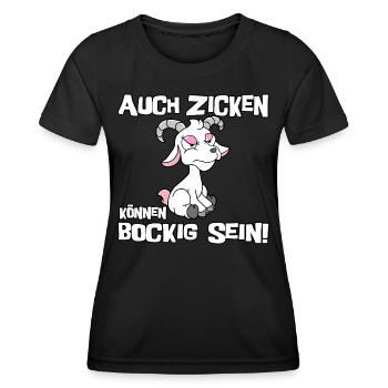 Auch Zicken können bockig sein - Frauen Funktions-T-Shirt - Schwarz - Vorne - AI Model Female 172 light (172cm)