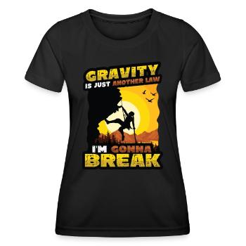 Anti-schwerkraft-bouldern, Felsklettern - Frauen Funktions-T-Shirt - Schwarz - Vorne - AI Model Female 172 light (172cm)