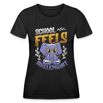 L’école se sent Irrelephant, anti-école - T-shirt sport Femme - noir - Devant - AI Model Female 172 light (172cm)