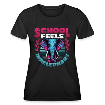 L’école se sent Irrelephant, anti-école - T-shirt sport Femme - noir - Devant - AI Model Female 172 light (172cm)